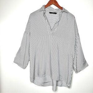 Zara Striped Black and White Women's Top